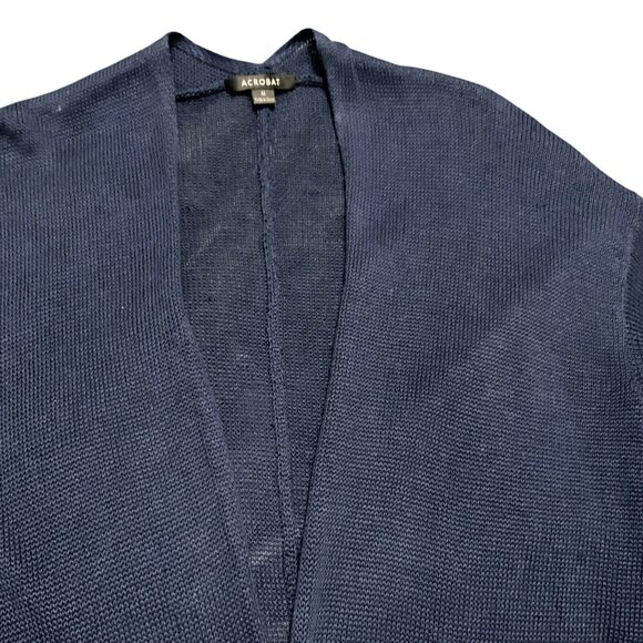 Acrobat Women's Navy Blue Maxi Open Front Cardigan Sweater Size M - Picture 9 of 9